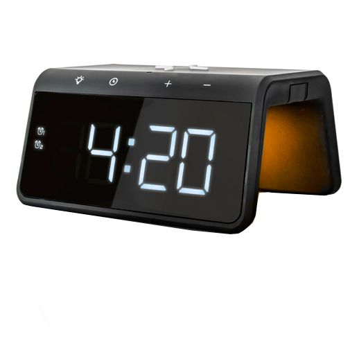 Caliber HCG019QI Chargeur Rapide Sans Fil 10W Alarm Clock Noir