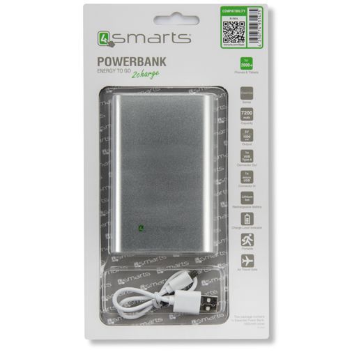 4smarts Essential Powerbank 7200 mAh Silver