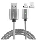 4smarts Magnetische Kabel USB naar USB-C + microUSB 1 meter Grey