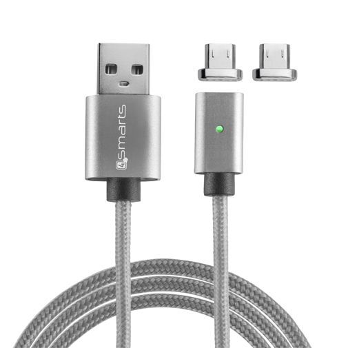 4smarts Magnetische Kabel USB naar microUSB 1 meter Grey