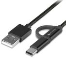 4smarts Thuislader 2.4A + 2-in-1 Kabel MicroUSB & USB-C