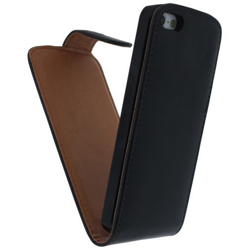 Xccess Leather Flip Case Black Apple iPhone 5/5S/SE