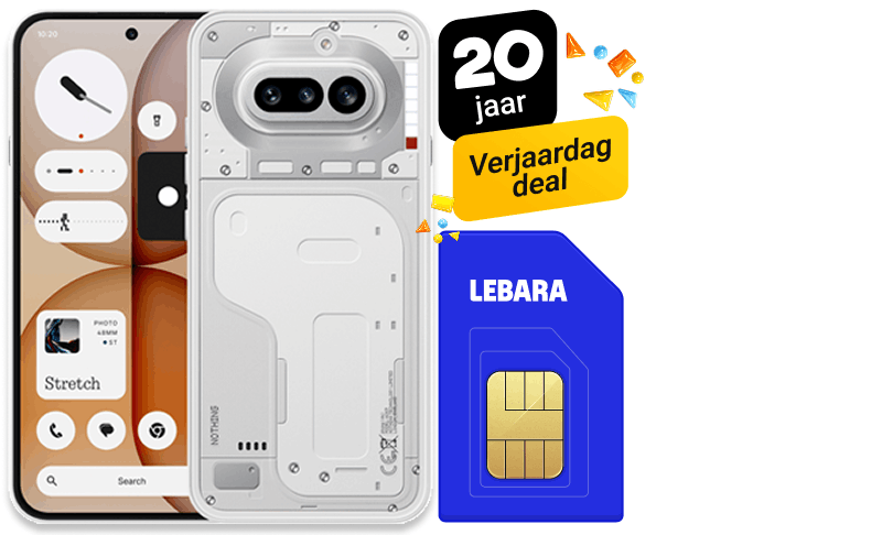 De Nothing Phone (4a) in combinatie met Lebara