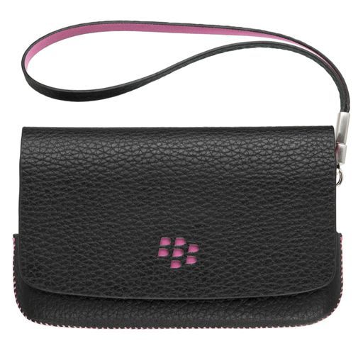 BlackBerry Leather Folio Black Pink Torch 9800/9810