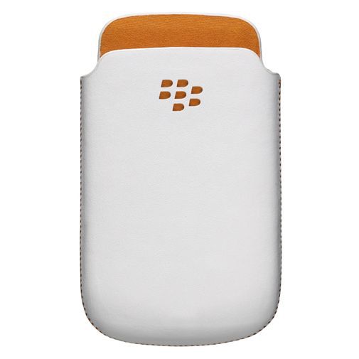 BlackBerry Leather Pocket White Orange 8520/9300/97xx