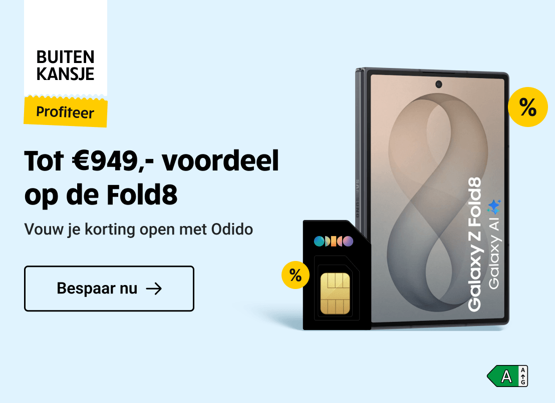 Buitenkansje-aanbieding: tot €949,- korting op de Galaxy Z Fold8 in combinatie met Odido.