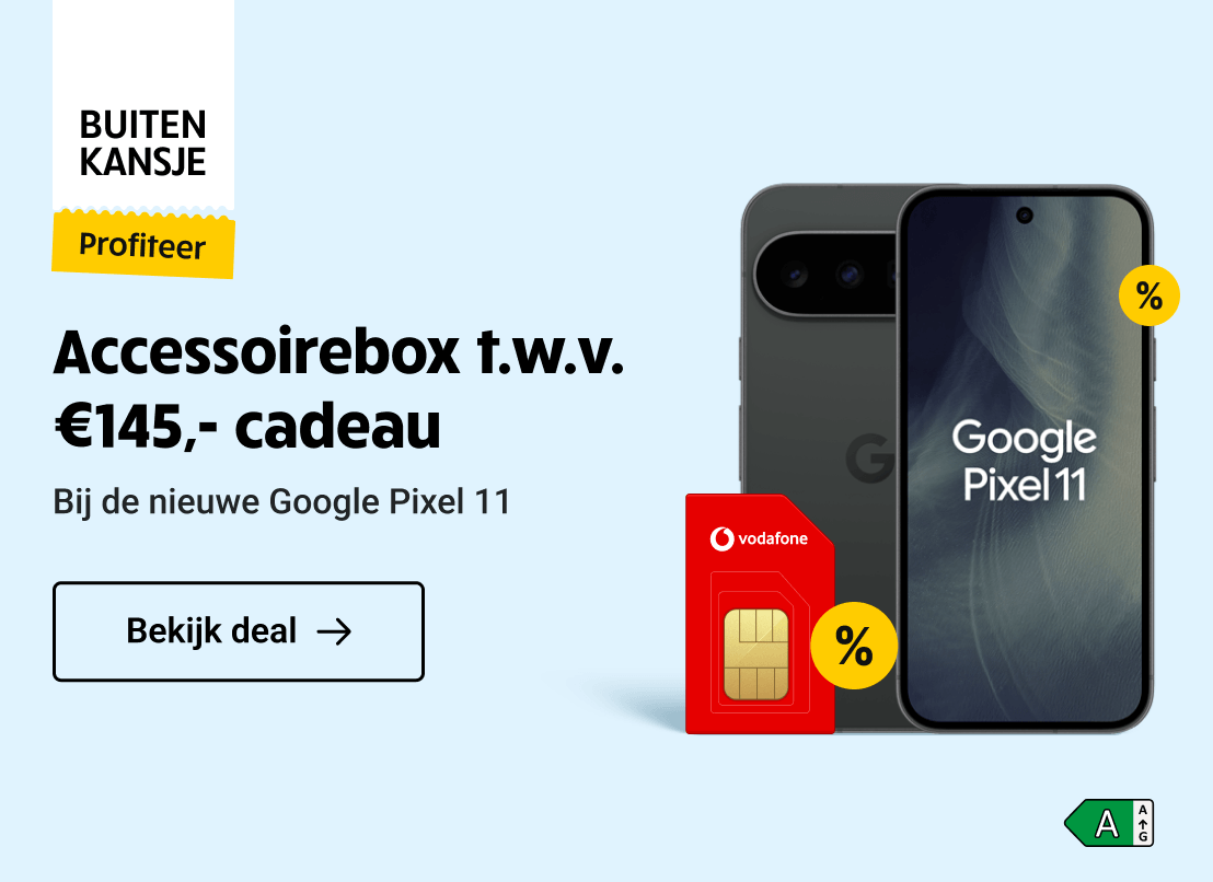 Buitenkansje: de Google Pixel 11. Accessoirebox t.w.v. €145,- cadeau