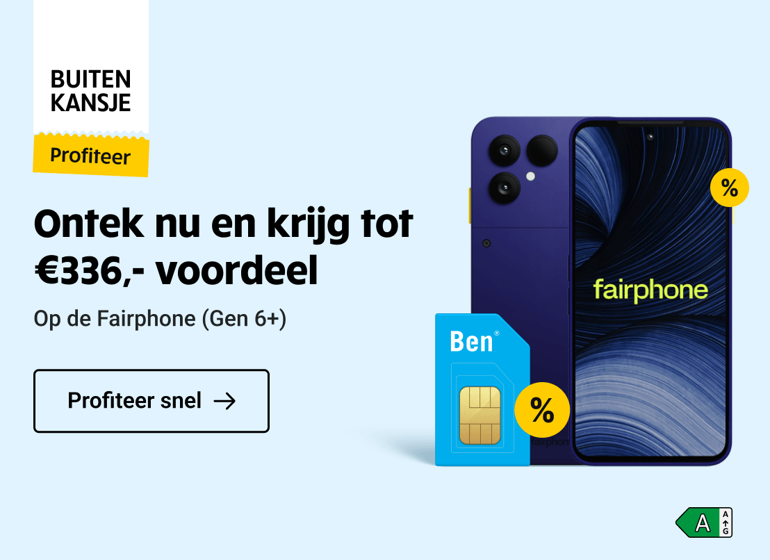 Buitenkansje: Fairphone (gen 6+). Ontek nu en krijg tot €336,- voordeel