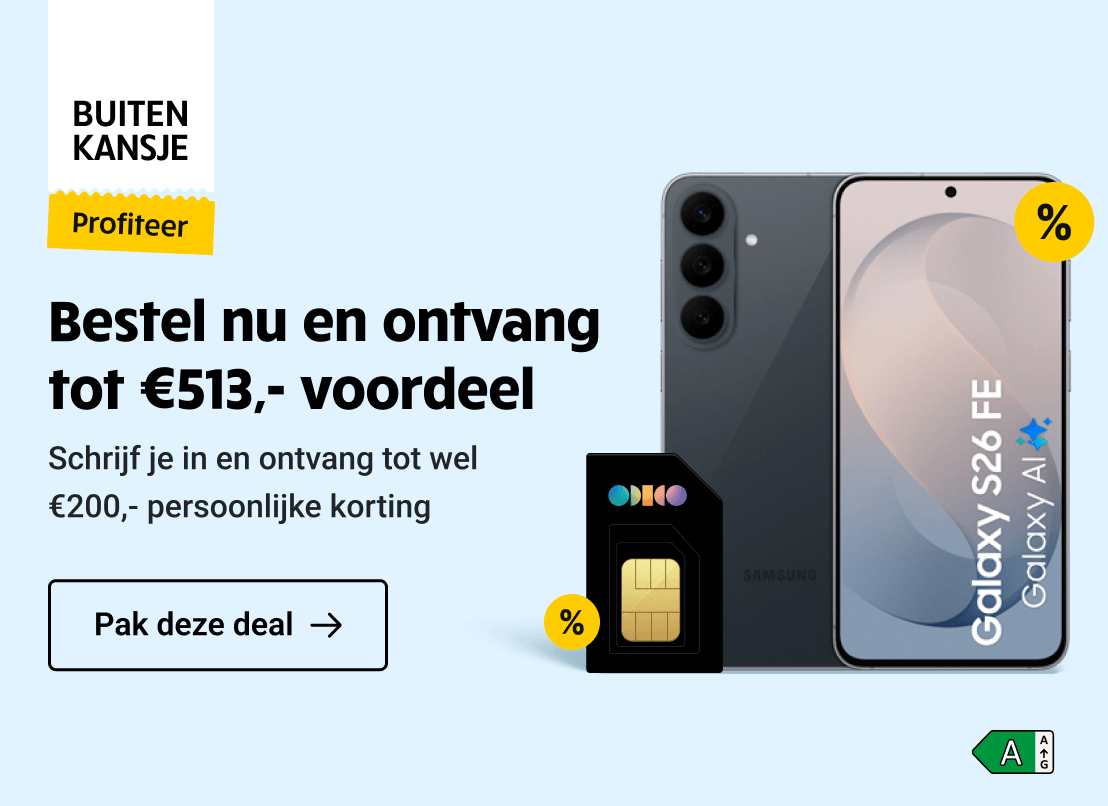 Buitenkansje: ontvang tot €513,- voordeel met Odido en schrijf je in voor tot €200,- persoonlijke korting.