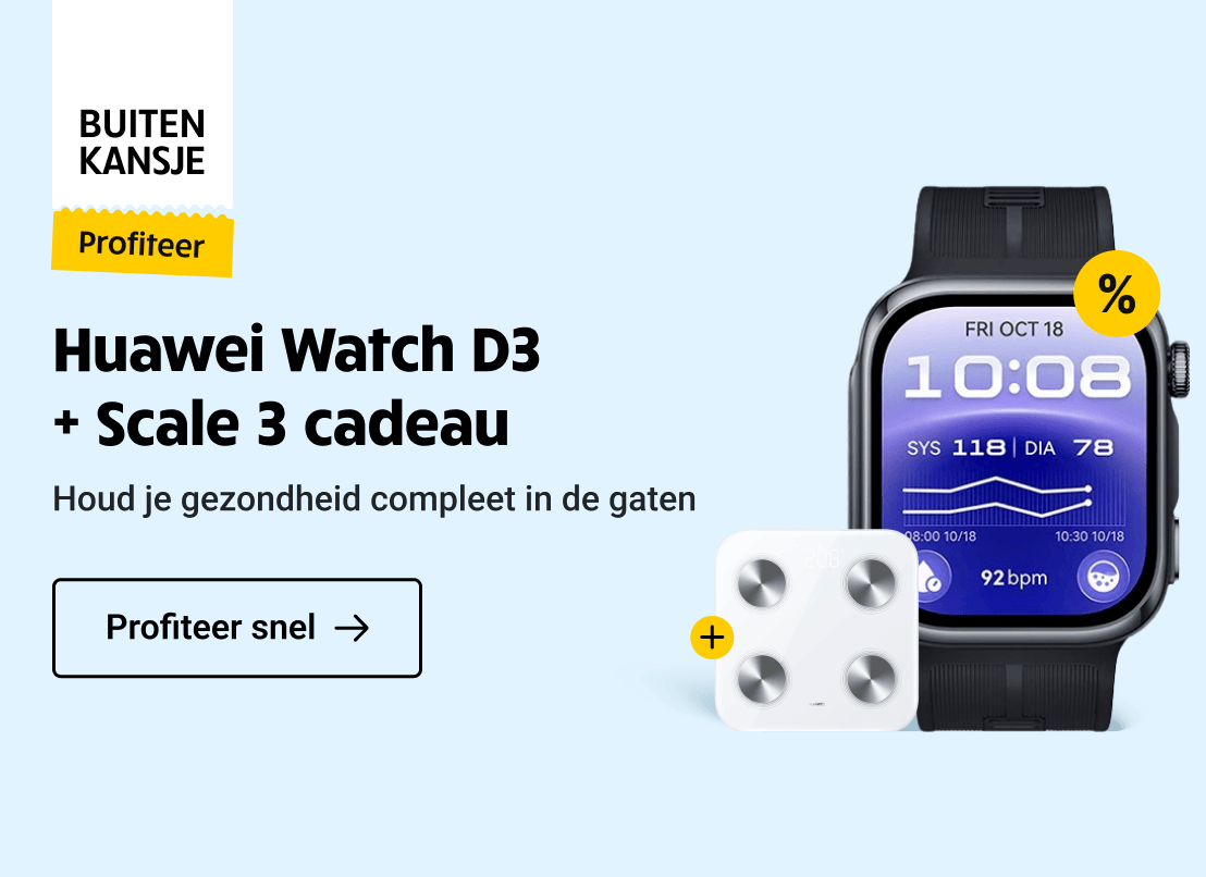 Buitenkansje: Huawei Watch D3 Zwart met een Scale 3 cadeau