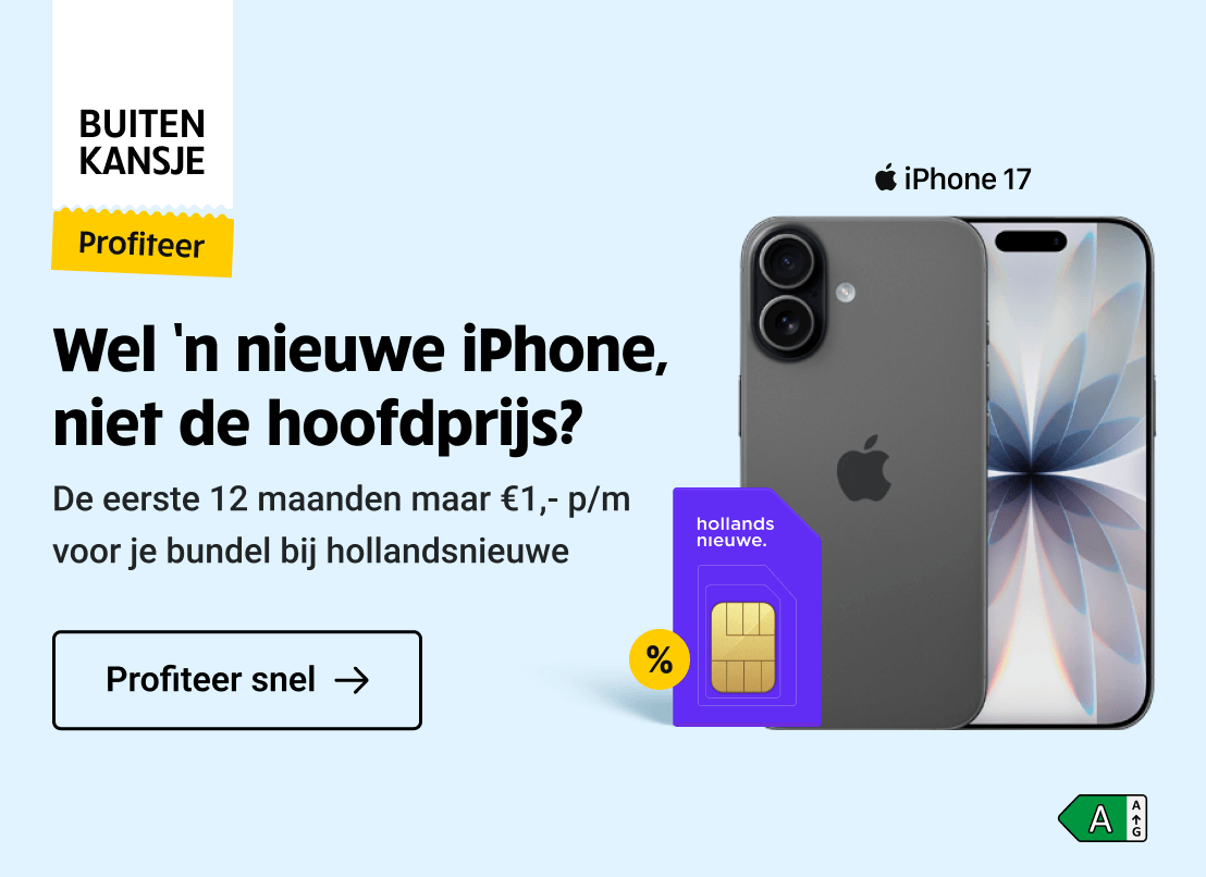 Buitenkansje: Wel 'n nieuwe iPhone, niet de hoofdprijs? De eerste 12 maanden maar €1,- p/m voor de iPhone 17 met hollandsnieuwe