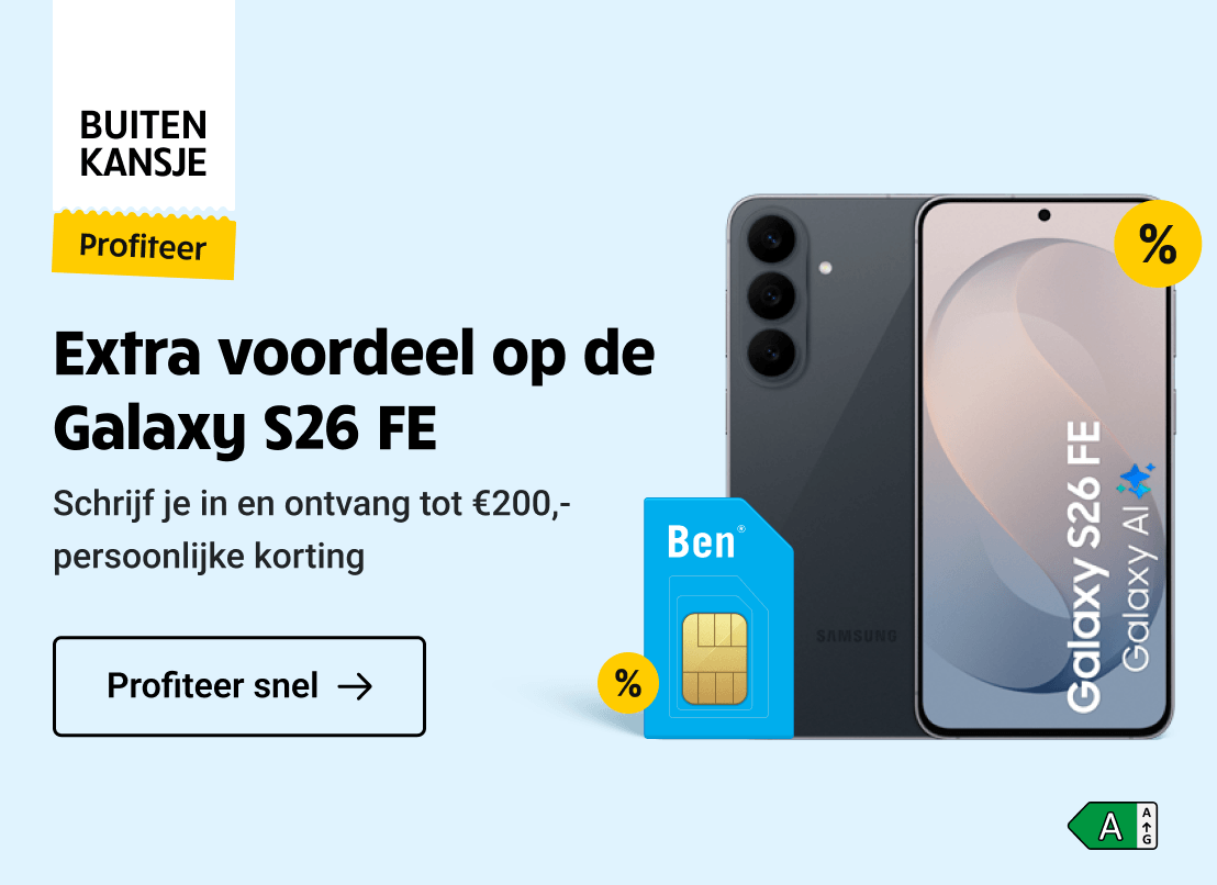 Buitenkansje: Samsung Galaxy S26 FE, ontdek de combinatie met Odido