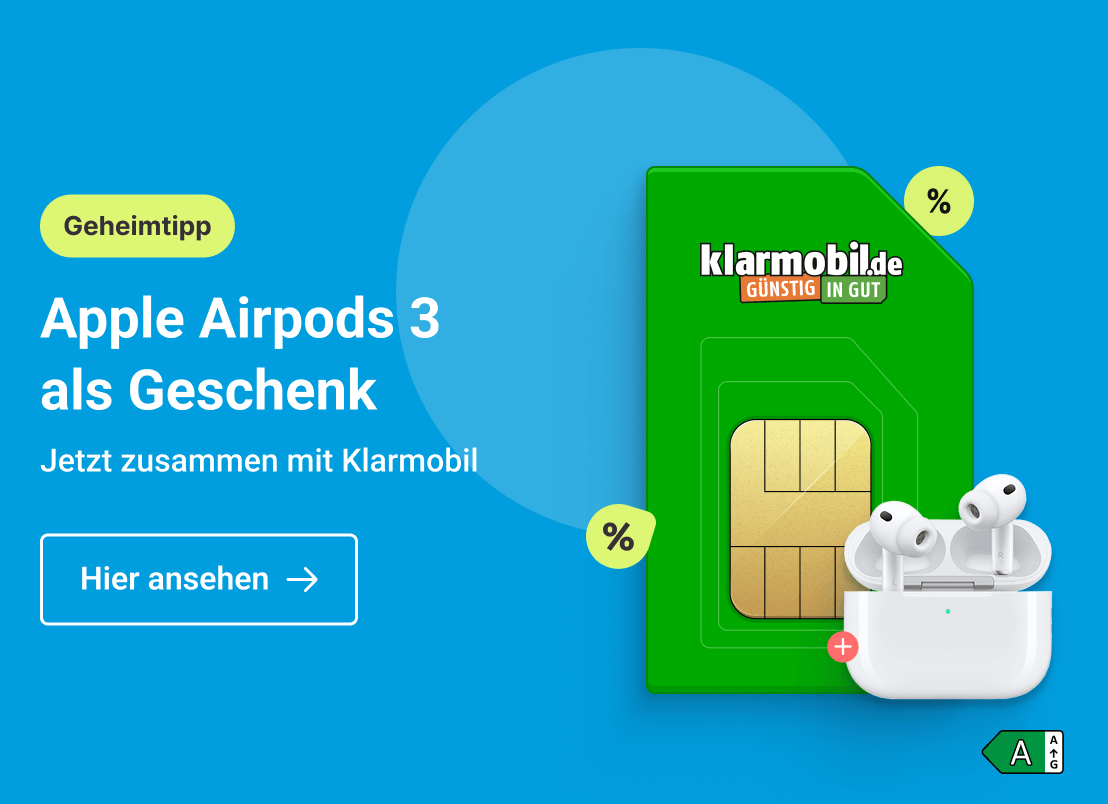 Airpods Pro 3 als Geschenk. Jetzt zusammen mit Klarmobil. Clicke hier um Dir diesen Deal zu sichern.