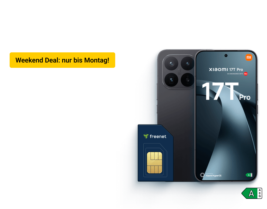 Schnapp Dir das Xiaomi 17T Pro. Mit freenet zum Top-Preis. Sichere Dir unseren Weekend Deal bis zum 05. Oktober.