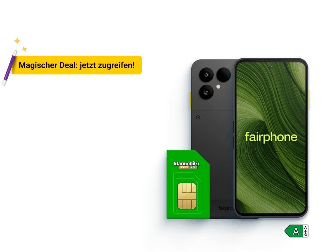 Schnapp Dir Dein Fairphone (Gen.6) Zusammen mit klarmobil im Telekom-Netz. Nur bis 20. August 23:59 Uhr erhältlich.  