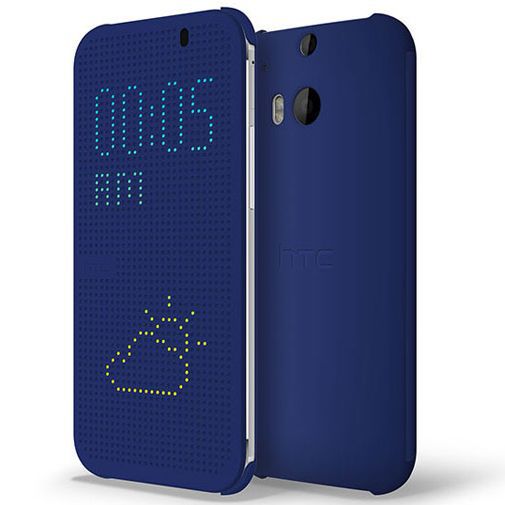 HTC One M8 Dot View Flip Case Blue