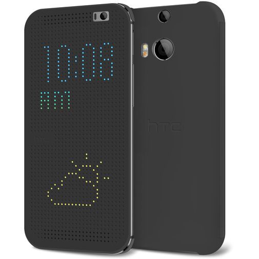 HTC One M8 Dot View Flip Case Grey