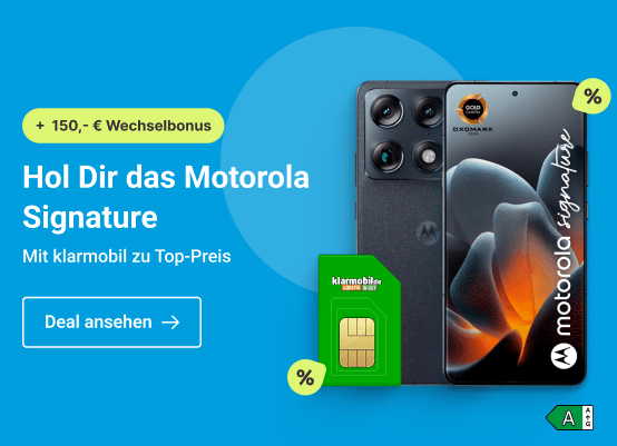 Hol Dir das Motorola Signature mit klarmobil zum Top-Preis. Clicke hier um Dir diesen Deal zu sichern.