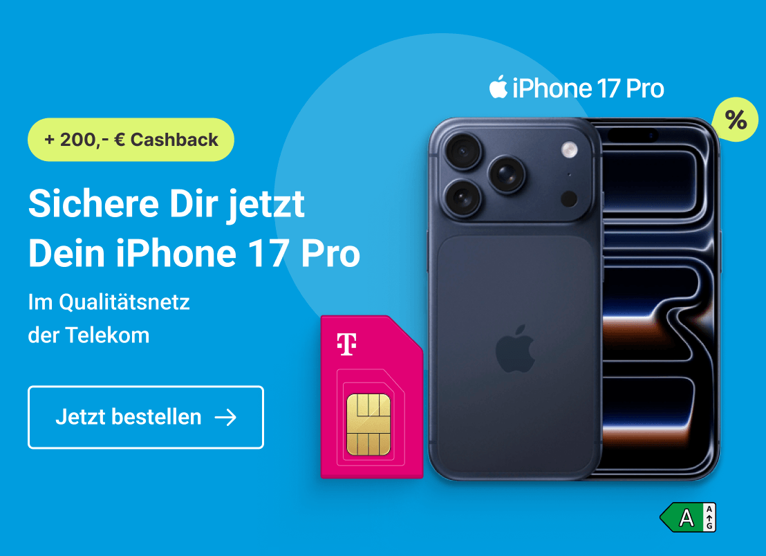 Sichere Dir jetzt Dein iPhone 17 Pro. Im Qualitätsnetz der Telekom.  Clicke hier um Dir diesen Deal zu sichern.