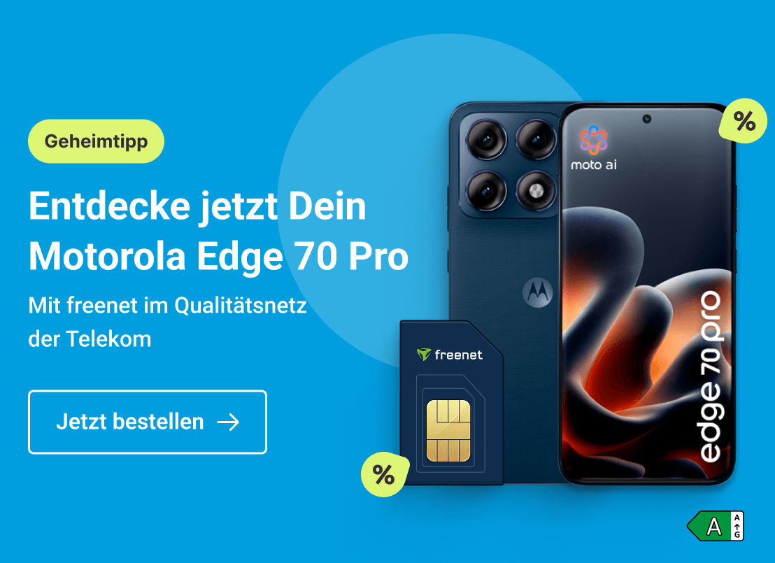Entdecke jetzt Dein Motorola Edge 70 Pro. Mit freenet im Qualitätsnetz der Telekom.  Clicke hier um Dir diesen Deal zu sichern.