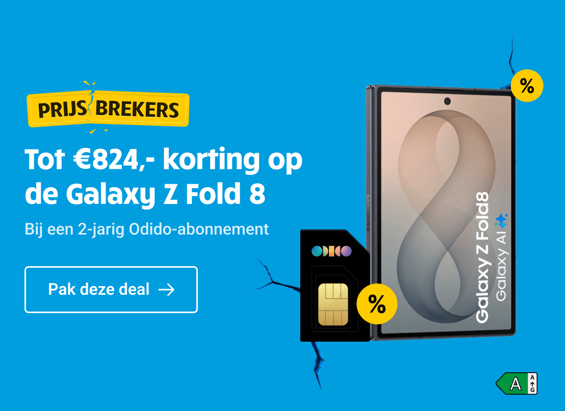 Prijsbreker: Tot €824,- korting op de Samsung Galaxy Z Fold 8 met Odido.