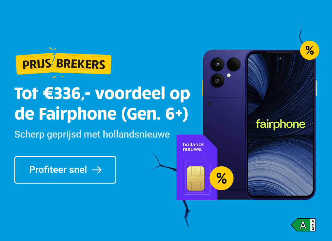 Prijsbreker: Tot €306,- voordeel op de Fairphone (Gen. 6+) met hollandsnieuwe.