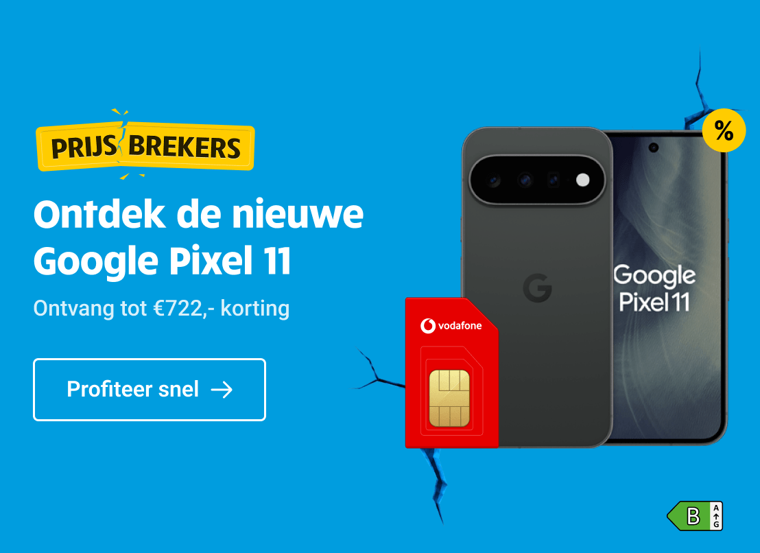 Prijsbreker: Tot €722,- korting op de nieuwe Google Pixel 11 met Vodafone.
