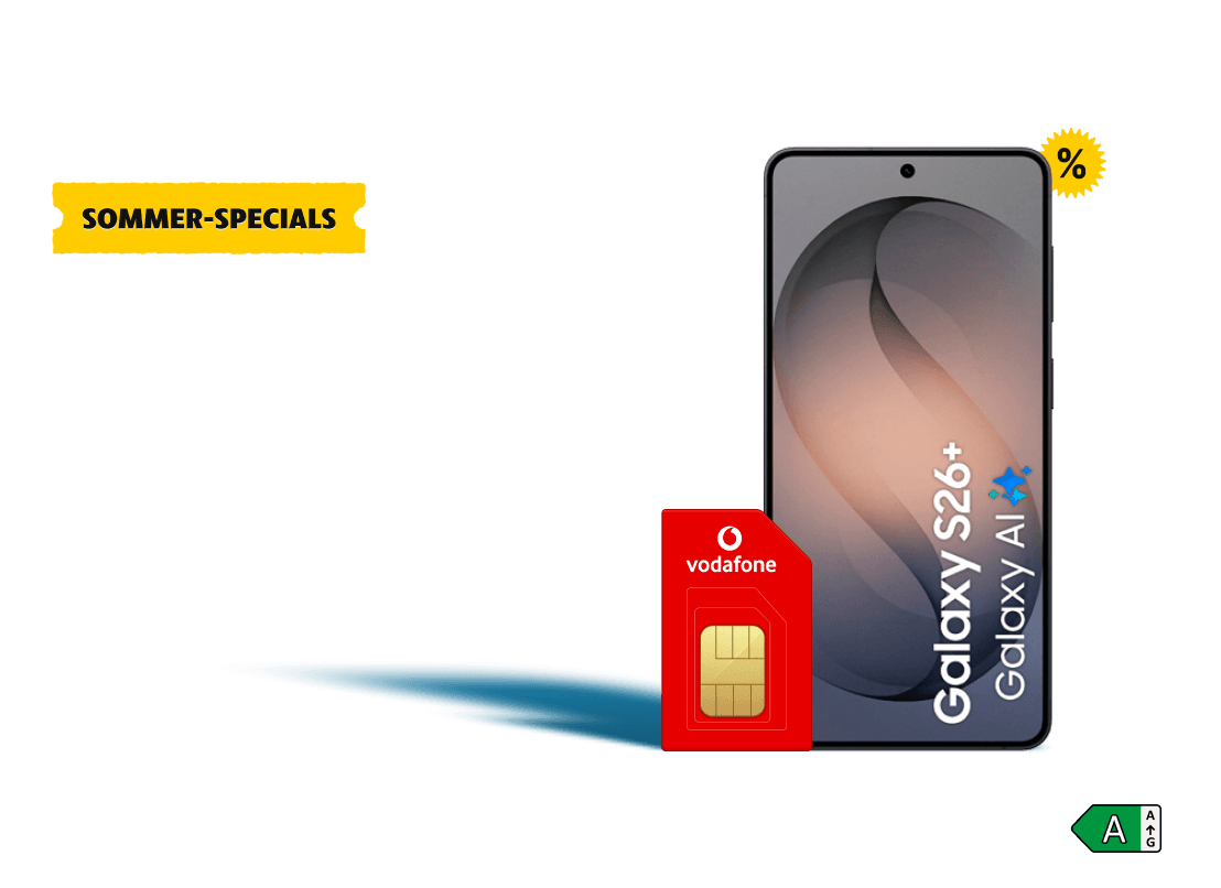 Sommer-Specials Deal: Hol Dir das Samsung Galaxy S26+ im Premium-Netz von Vodafone. Clicke hier und sichere Dir diesen Deal. 