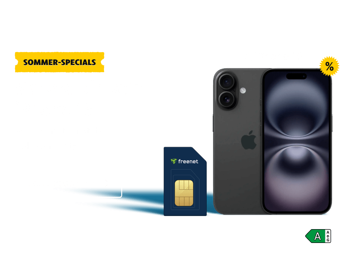 Sommer-Specials Deal: Sichere Dir Dein iPhone 16 mit freenet im stabilen Telekom-Netz. Clicke hier um Dir diesen Deal zu sichern.