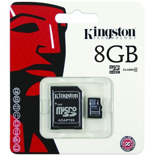 Kingston microSDHC 8GB Class 4 + adapter