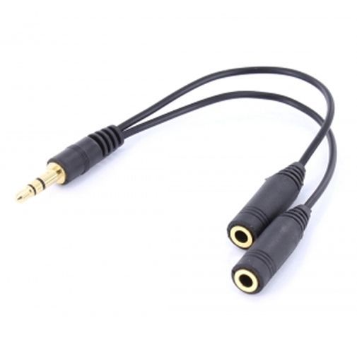Mobiparts Audio Splitter Kabel Black 3.5 mm