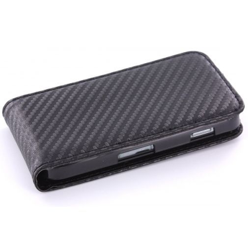 Mobiparts PU Flip Case Samsung Galaxy Ace Carbon Black