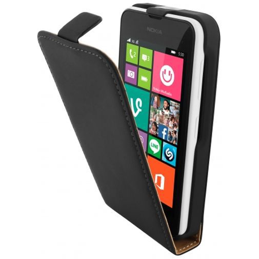 Mobiparts Premium Flip Case Black Nokia Lumia 530