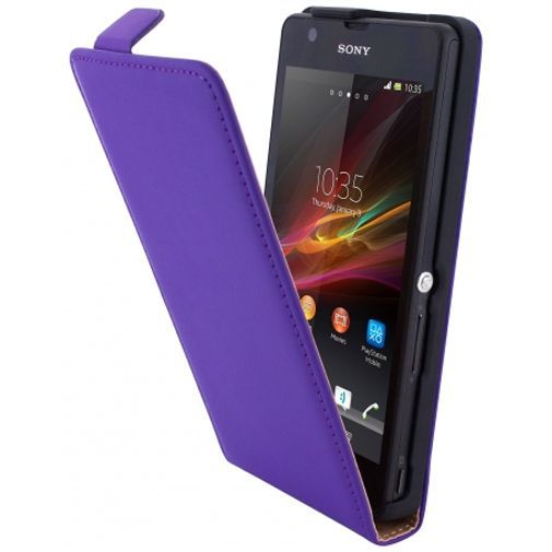 Mobiparts Premium Flip Case Sony Xperia ZR Purple