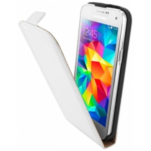 Mobiparts Premium Flip Case White Samsung Galaxy S5 Mini