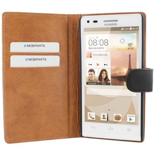 Mobiparts Premium Wallet Case Black Huawei Ascend G6 4G