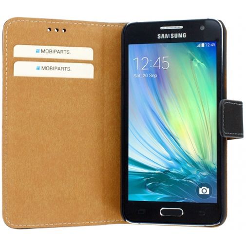 Mobiparts Premium Wallet Case Black Samsung Galaxy A3