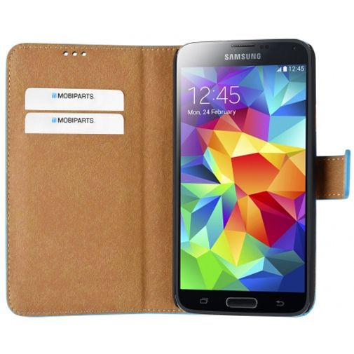 Mobiparts Premium Wallet Case Light Blue Samsung Galaxy S5/S5 Plus/S5 Neo
