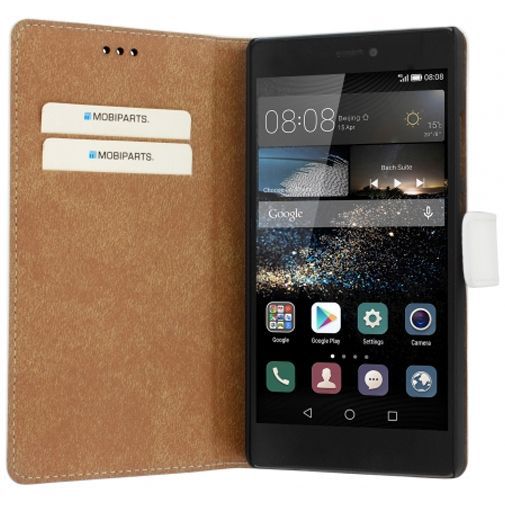Mobiparts Premium Wallet Case White Huawei P8