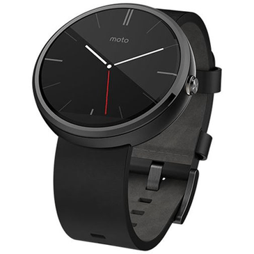 Moto 360 small black leather clearance
