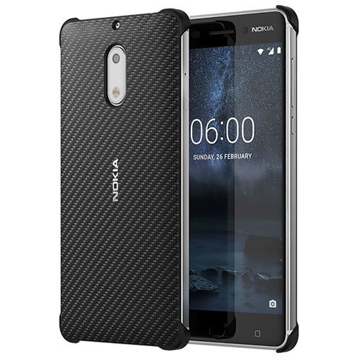 Nokia Carbon Fibre Look Back Case Black Nokia 6