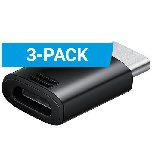 Samsung Adapter MicroUSB naar USB-C 3-pack EE-GN930 Black