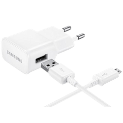 Samsung USB Chargeur Rapide + Micro-USB-Câble EP-TA20 Blanc