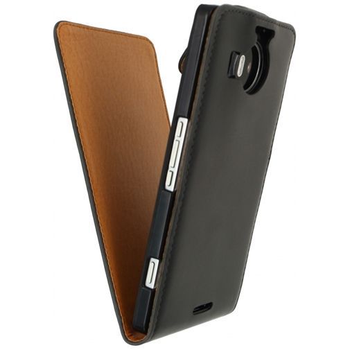 Xccess Leather Flip Case Black Microsoft Lumia 950 XL