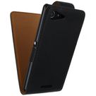 Xccess Leather Flip Case Black Sony Xperia E3