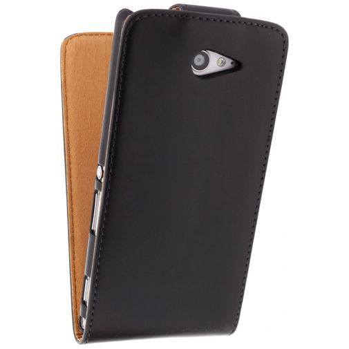 Xccess Leather Flip Case Black Sony Xperia M2