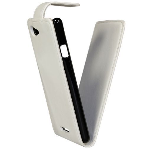 Xccess Leather Flip Case White Sony Xperia E3