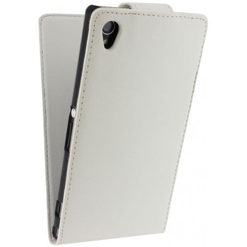 Xccess Leather Flip Case White Sony Xperia Z1