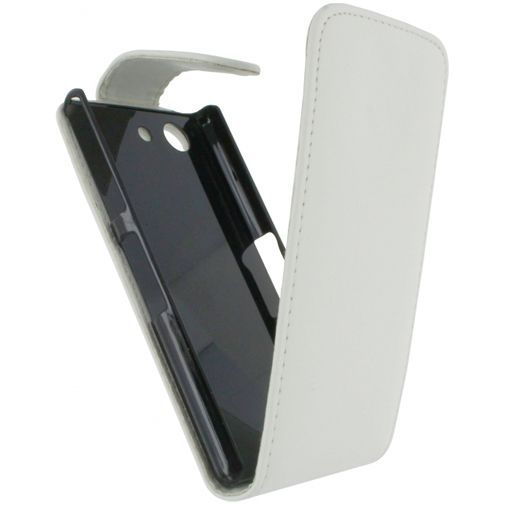 Xccess Leather Flip Case White Sony Xperia Z3 Compact