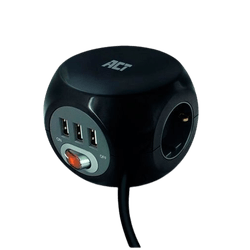 ACT Socket Cube 3-USB Black